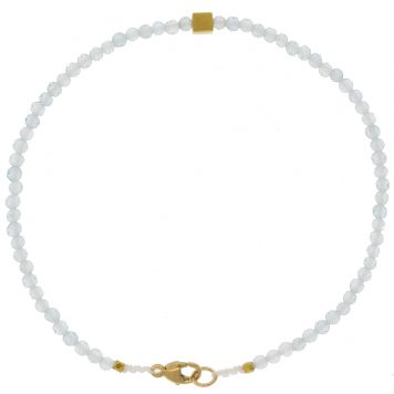 Margaret Solow:BLUE TOPAZ + 18KT BEADED BRACELET