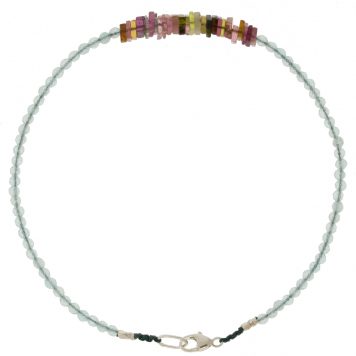 Margaret Solow:AQUAMARINE + TOURMALINE BEADED BRACELET