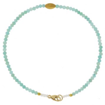 Margaret Solow:AMAZONITE + 18KT BEADED BRACELET