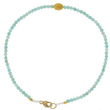 Margaret Solow:AMAZONITE + 18KT BEADED BRACELET