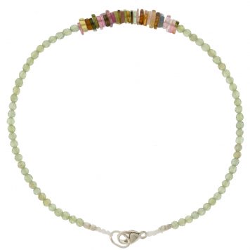Margaret Solow:GREEN APATITE + TOURMALINE BEADED BRACELET