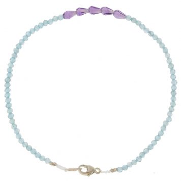Margaret Solow:APATITE + AMETHYST BEADED BRACELET