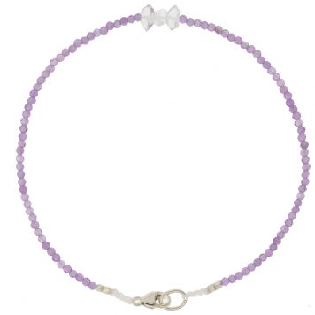Margaret Solow:AMETHYST + HERKIMER QUARTZ BEADED BRACELET
