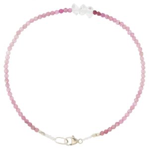 Margaret Solow:PINK TOURMALINE + HERKIMER BEADED BRACELET