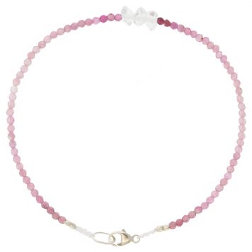 Margaret Solow:PINK TOURMALINE + HERKIMER BEADED BRACELET