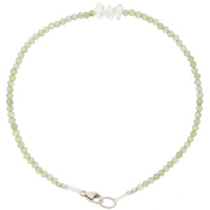 Margaret Solow:GREEN APATITE + HERKIMER QUARTZ BEADED BRACELET