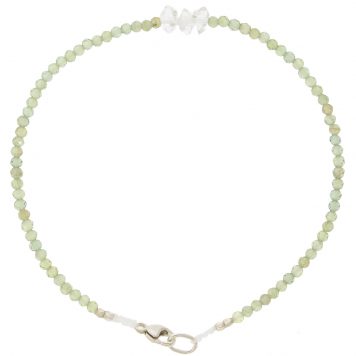 Margaret Solow:GREEN APATITE + HERKIMER QUARTZ BEADED BRACELET