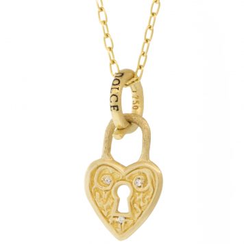 Erica Molinari Trunk Show: 14K Diamond Heart Lock .03cts