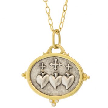 Erica Molinari Trunk Show: ss  & 18k triple sacred heart -"Love" with diamonds