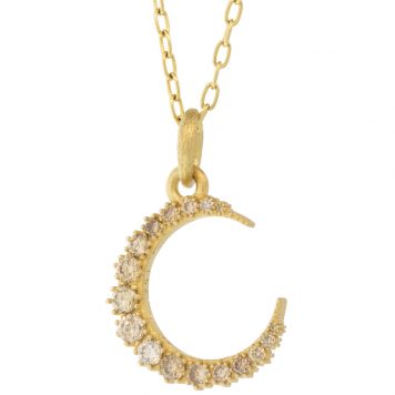 Erica Molinari Trunk Show:18K / DIA medium pave moon charm - "forget me not".825cts champagne diamonds
