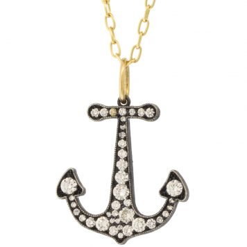 Erica Molinari Trunk show:SS Large Anchor white diamonds - Live Love Life - -.69cts