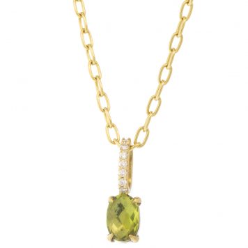 Erica Molinari Trunk show:18K / OLIVE sapphire & diamond drops - .50cts OLIVE sapphire / .056cts diamonds