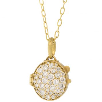 Erica Molinari Trunk show:18K / DIAPave Oval Locket - .97cts one side only