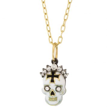 Erica Molinari Trunk Show:18K Full diamond tiara 3d skull - .22cts