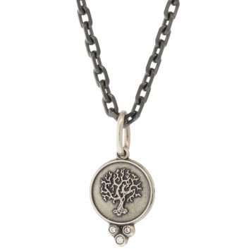 Erica Molinari Trunk show:ss / DIAsmall round tree of life charm - "i love my life" - .0075cts (3) granules