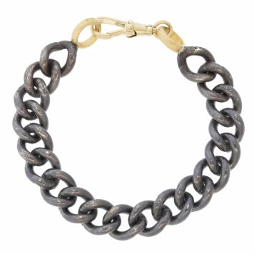 Erica Molinari:ss/oxi SUPER HEAVY CABLE Bracelet with 14k SMALL SWIVEL - 7