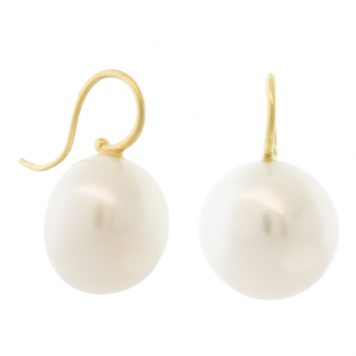Erica Molinari: Grey Freshwater Pearl Earrings, 18k YG