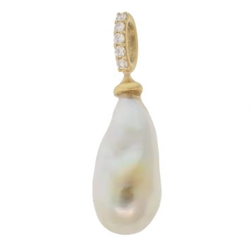 Erica Molinari: Freshwater Pearl w/ Diamond Bale, 18k, .14cts