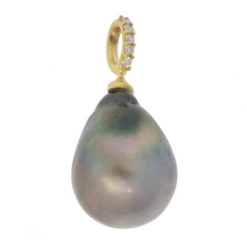 Erica Molinari: Tahitian Pearl w/ Diamond Bale - Large, 18k, .14cts