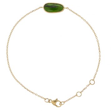 Celine Daoust: Bracelet, Faye Chain, Green Tourmaline, 14k YG