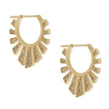 Celine Daoust: Earrings, Rising Diamond Double-sided Hoops, 14K YG, PAIR