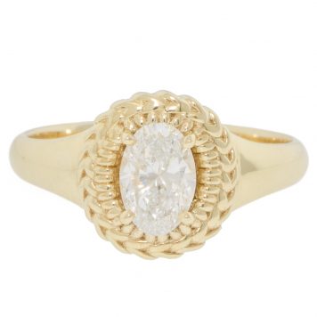 Twyla Dill: Nancianna Solitaire Diamond Ring, Lab Grown, 10k YG, Size 7 1/4